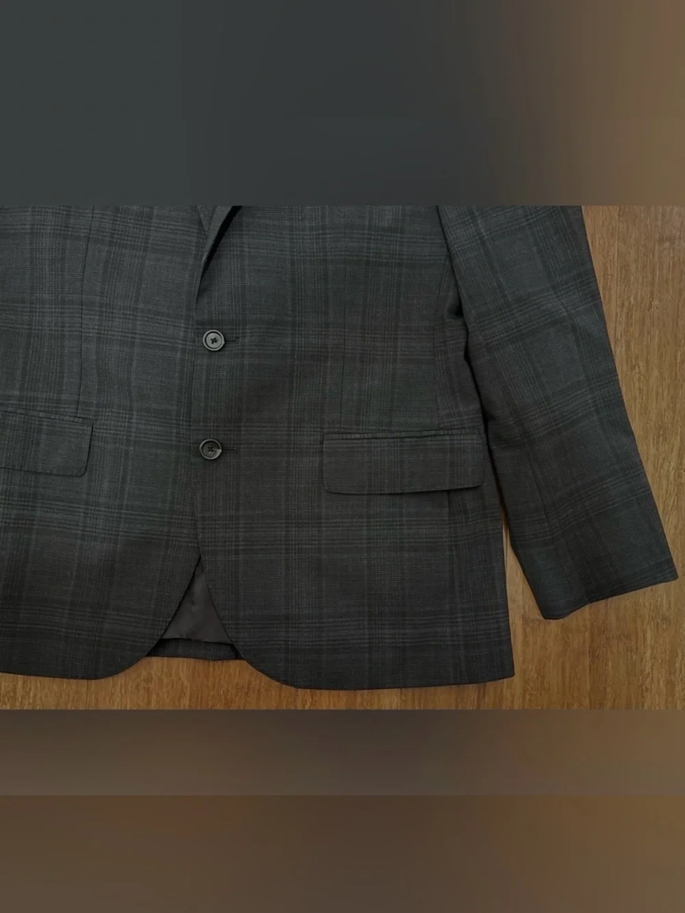 J Crew Blazer Men's Plaid Two-Button Sport Coat in Charcoal 40 S Short